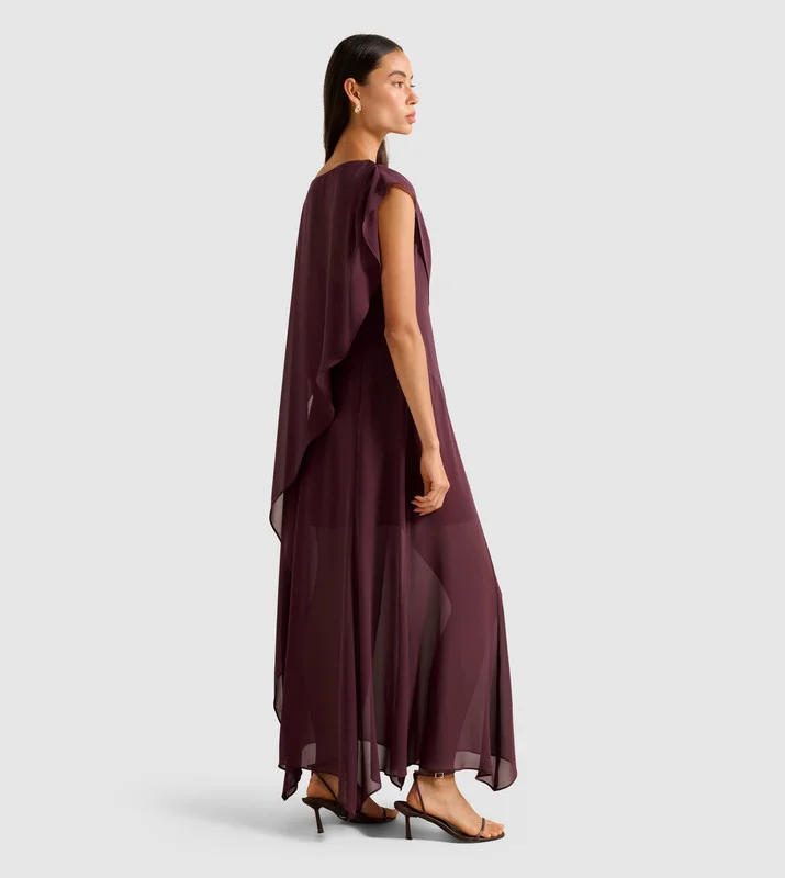 forever new  HONEY Sheer Cape Maxi Dress for Women | Best Price UAE
